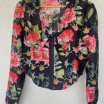 Bebe  Rose Floral Corset Top Size 8 Collar Black Soft Goth Fairy Grunge Baddie Photo 0