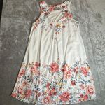 Xhilaration Sleeveless Floral Print Swing Dress White Pink Medium Bohemian Summer Romantic Photo 1