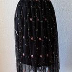 Miami  Black Floral Midi Skirt Photo 0