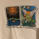 White Graphic Tarot Card Crop Top Size M Photo 1