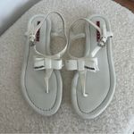 Prada thong slingback sandals ivory patent leather Photo 1