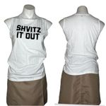 Unkosher Market SHVITZ IT OUT White Tank Top Black Graphic Size XL Photo 4