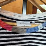 FOIL Linen Blend Black White Stripe Rainbow Collar Size XS Photo 1