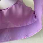 Fabletics On-The-Go Medium Impact Sports Bra small purple cosmo/ pink escape Photo 4