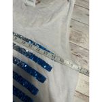 PINK Love Sequin Flag Tank Top Women's Size Small Flowy Patriotic July 4th USA White Photo 5