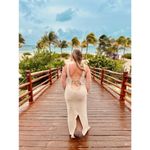 RONNY KOBO Beige Knit Crochet V Photo 15