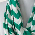 Source Unknown Green and White Chevron Infinity Scarf Photo 1