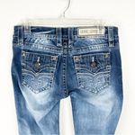 Rock Revival  Alivia Blue Light Wash Distressed Fray Hem Skinny Jeans, Size 27 Photo 7