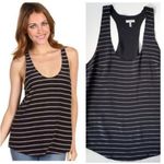 Joie 🔵 Sale 3/$25  STRIPED BLACK WHITE SILK RACERBACK TANK TOP S Photo 1