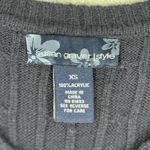 Susan Graver Dress Womens XS Navy Blue Cable Knit Ribbed Sweater Dress Preppy Photo 4