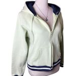 Arizona Jeans Arizona Y2K Vintage Pastel Pistachio Green Zip Hoodie Jacket Navy Striped Trim Photo 1