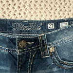 Miss Me  Women Cut Off Shorts sz
27 Blue Denim Bling Distressed used to be long Photo 1