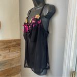 Cacique  Black Camisole with Pink and Yellow Floral Embroidery size 22/24 Photo 3