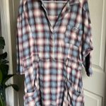 Free People , before I let go Romper Plaid Shirt, Oversized Size Small Photo 1