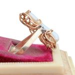 Vintage .585 14K Solid Yellow Gold Baroque Pearl & Diamond Estate Ring Sz 8.5 Photo 6