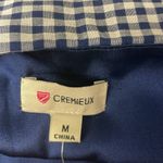 Daniel Cremieux Cremieux Navy & White Gingham Crop Top Size Medium Lattice NWT Checks Preppy Photo 6