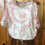 PINK - Victoria's Secret Pink Victoria’s Secret tie dye crop top cinch waist pink size large T-shirt top Photo 0
