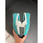SWIMS Women’s Water Shoes Penny Loafer White Turquoise Rubber Mesh 37.5 US 6.5 Photo 3