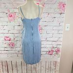 Lulus Women's Crinkle Textured Wrap Skirt Side Tie Tulip Cut Dress Light Blue XL Photo 5