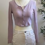 SheIn  Lavender Ribbed Crop Top Photo 0