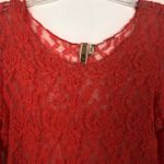BKE  Orange Lace Scoop Neck Top Size S Workwear Casual Photo 2
