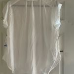 Joie  White Cap Sleeve Button Down Shirt with Mandarin Collar Photo 1