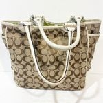 Coach Signature Bleecker Daisy Tote F14724 Khaki Brown Floral Shoulder Bag Photo 4