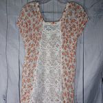 Free People  boho ditsy floral White Pink Crochet Lace Hippie Top Photo 9