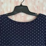 Relativity  Navy Blue V Neck Silver Polka Dot Sweatshirt T Shirt Photo 6