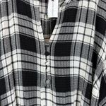 Lane Bryant Crinkle Popover Short Dress 16 Women Black White Plaid Classic NWT Photo 7