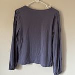 Garnet Hill NWT Pintuck Puff-Sleeve Knit Top Blouse Shirt Lavender Small Photo 7