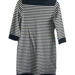 Isaac Mizrahi Women Mini Dress M Black Stripe Casual Preppy Coastal Travel Comfy Photo 0