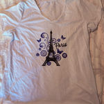 Handmade Women's Paris Graphic Short Sleeve Tee - White Photo 0