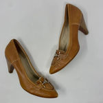 AGL Atillio Giusti Leombruni Heels Pointed Buckle Cognac Leather Brown Size 9.5 Photo 1