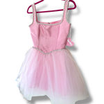 Sugar Thrillz Pretty Polished Pirouette Pink Silver Rhinestone Tulle Mini Dress Photo 1
