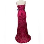 Windsor  Pauline Fuschia Sequin Mermaid Maxi Prom Formal Gown Photo 4