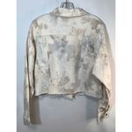 A New Day White Watercolor Floral Denim Jacket Size Medium Photo 3