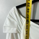 White House | Black Market WHBM White 3/4 Sleeve Bodycon Draped top Dress Size 12 Photo 12