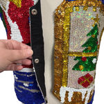 Savvy Vintage Handcrafted Sequin Christmas Vest Santa Angel Size Small Photo 8