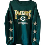 Green Bay Packers NFL Women's Rhinestone Sleeve Sweatshirt Green Size Large Photo 0