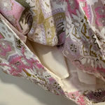 Free People  Viscose pink mustard Aztec print vneck mini dress spring ss Photo 4