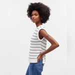 Madewell  Puff Trim Sweater Vest In Stripe Blue/Ivory XS NWT Photo 1