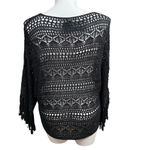 Lauren Ralph Lauren Black Crochet Poncho Shrug XL NWT Photo 6
