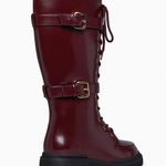 Shoedazzle Womens New  Gabrela Lace-Up Flat Boot Color: Oxblood Photo 1
