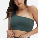Girlfriend Collective  Bianca Hunter Green One Shoulder Sports Bra Photo 0