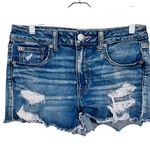 American Eagle White Crochet Pockets High Rise Shorts Size 8 Cut Off Stretch Photo 0