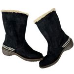 UGG  Australia Kona Mid Calf Leather Toggle Shearling Suede Black Boots Size 5 Photo 6