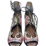 Tabitha Simmons Reed Floral Print Leather Lace Up Sandal Size 10 Photo 2