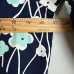 Talbots Shift Dress Womens 12 Navy Multi Floral Poppy Tie Neck Bell Sleeve Party Photo 6