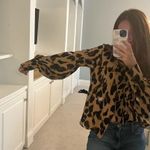 LEOPARD PRINT BUTTON UP SHIRT WITH FUN SLEEVES Photo 2